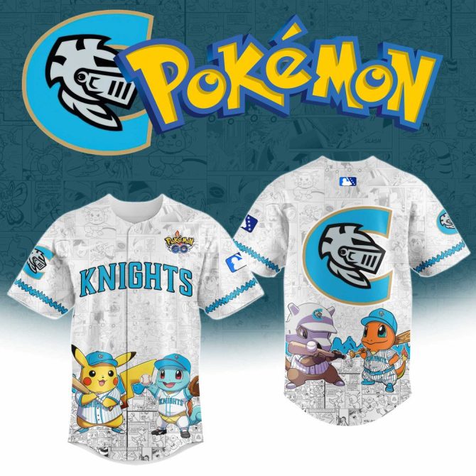 Limited Edition Pokémon Knights Baseball Jersey – Pikachu & Friends Design