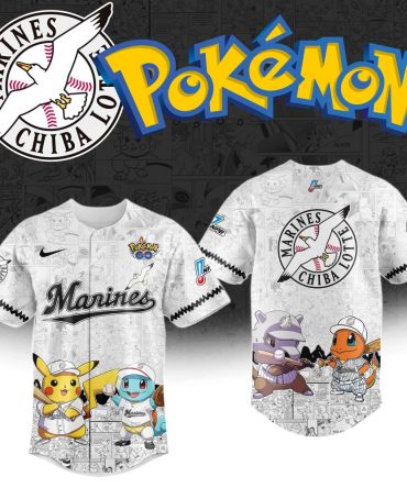 Limited Edition Pokémon X Chiba Lotte Marines Baseball Jersey – Pikachu & Friends Design