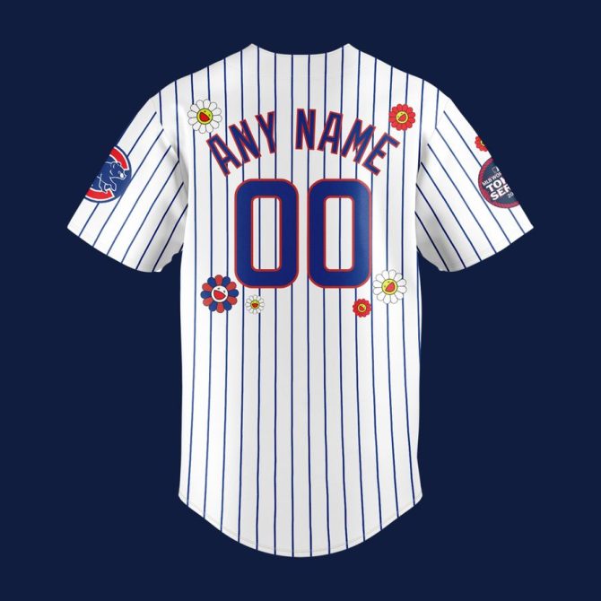 Customizable Cubs Baseball Jersey - Unique Floral Design, Personalize Your Name & Number! - Image 3