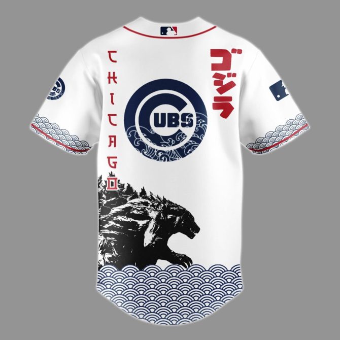 Limited Edition Godzilla X Cubs Jersey - Unique Design For Fans , Exclusive Baseball Apparel - Image 3