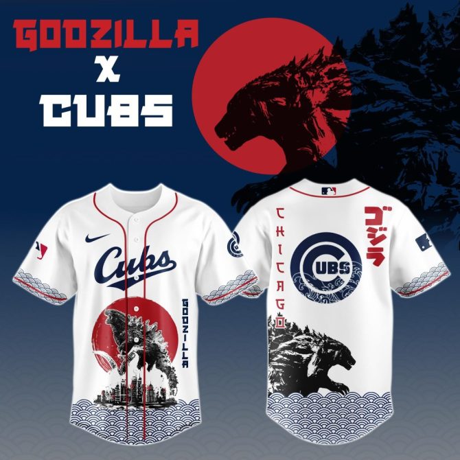 Limited Edition Godzilla X Cubs Jersey - Unique Design For Fans , Exclusive Baseball Apparel