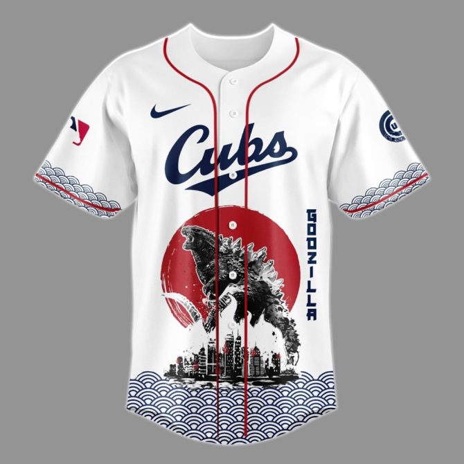 Limited Edition Godzilla X Cubs Jersey - Unique Design For Fans , Exclusive Baseball Apparel - Image 2