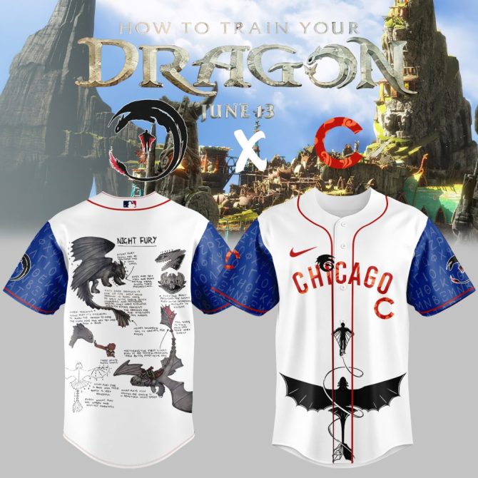 Exclusive How To Train Your Dragon X Chicago Baseball Jersey - Limited Edition Collectible