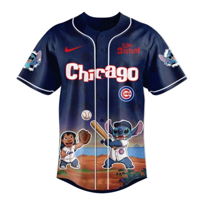 Limited Edition Lilo & Stitch X Mlb Chicago Cubs Jersey – Vibrant Fan Gear For Collectors & Fans! - Image 2