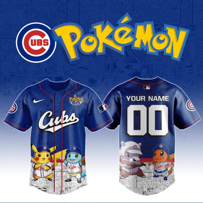 Custom Cubs X Pokémon Jersey – Personalize With Your Name & Number!