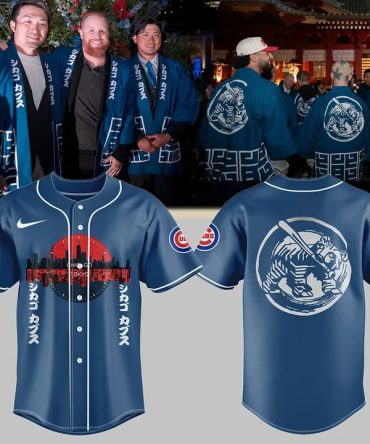 Limited Edition Cubs Tokyo Baseball Jersey – Stylish Blue With Unique Graphics