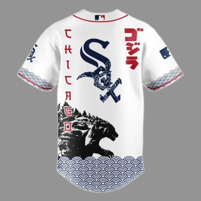 Limited Edition Godzilla X White Sox Jersey - Unique Design For Fans! - Image 3