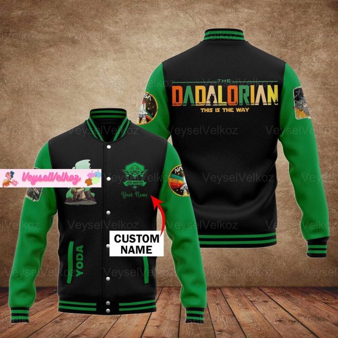 Custom Name Star Wars Varsity Jacket - The Dadalorian Yoda Design - Perfect Gift!