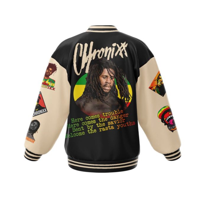 Chronixx Reggae Varsity Jacket – Stylish Rasta Design, Limited Edition Fashion - Image 3