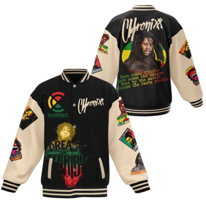 Chronixx Reggae Varsity Jacket – Stylish Rasta Design, Limited Edition Fashion