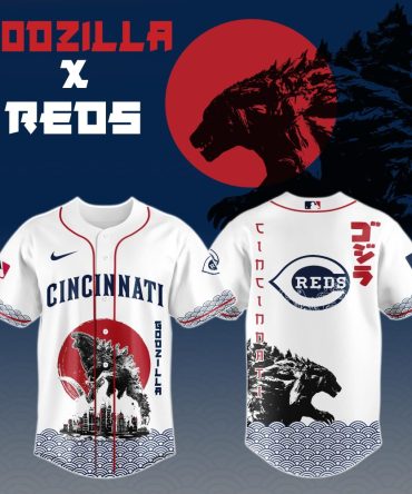 Limited Edition Godzilla X Cincinnati Reds Baseball Jersey - Epic Fan Gear!