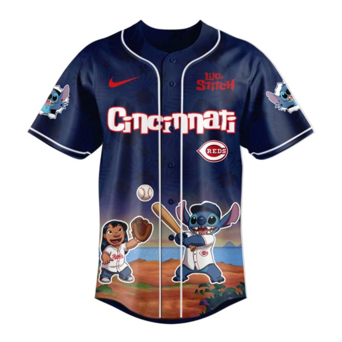 Lilo & Stitch X Mlb Cincinnati Reds Jersey - Limited Edition Fan Gear - Image 2