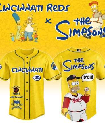 Limited Edition Cincinnati Reds X The Simpsons Baseball Jersey - Unique Collectible!