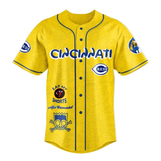 Limited Edition Cincinnati Reds X The Simpsons Baseball Jersey - Unique Collectible! - Image 2