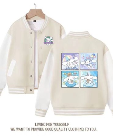 Adorable Cinnamoroll Varsity Jacket - Cute Kawaii Style For Kids & Teens