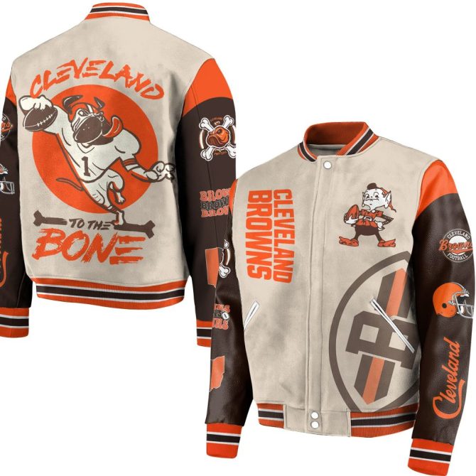 Cleveland Browns Varsity Jacket - Bold Design, Ultimate Fan Gear, Limited Edition
