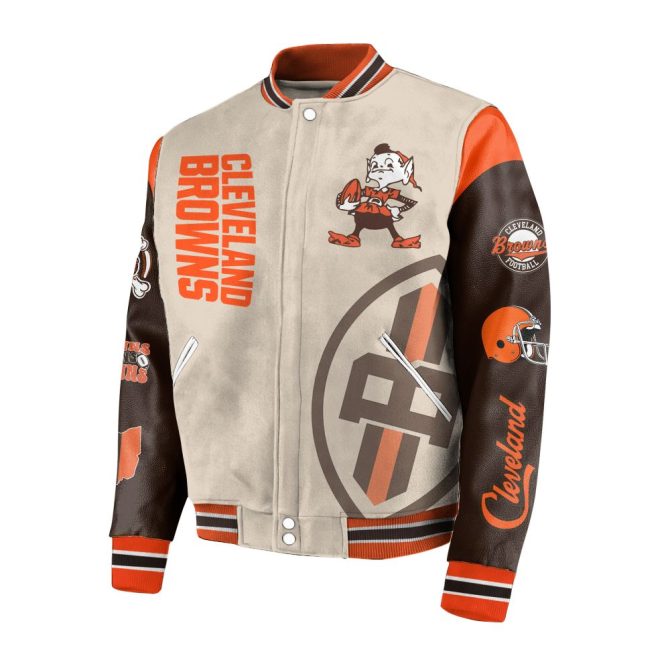 Cleveland Browns Varsity Jacket - Bold Design, Ultimate Fan Gear, Limited Edition - Image 3