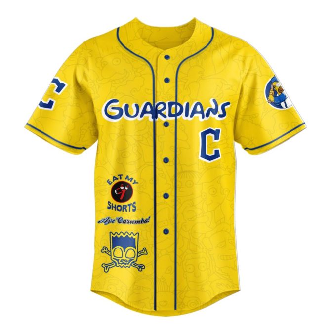Limited Edition Cleveland Guardians X The Simpsons Jersey – Iconic Homer Design, Perfect For Fans! - Image 2