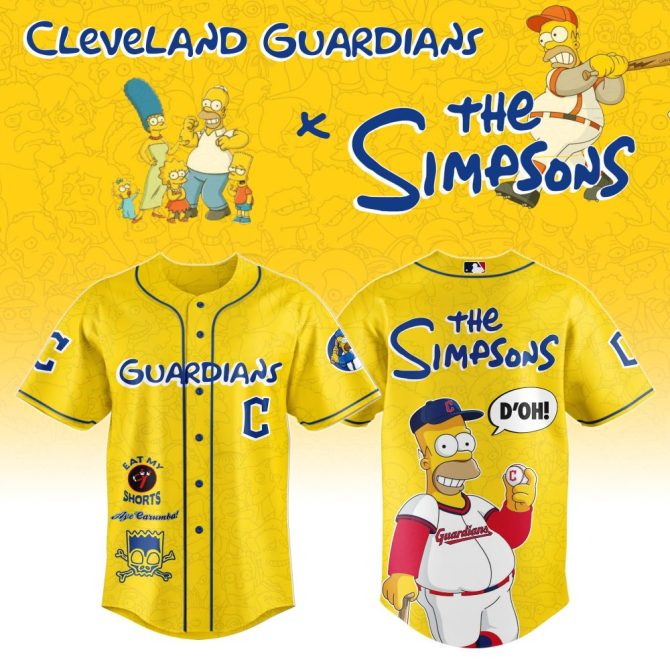 Limited Edition Cleveland Guardians X The Simpsons Jersey – Iconic Homer Design, Perfect For Fans!