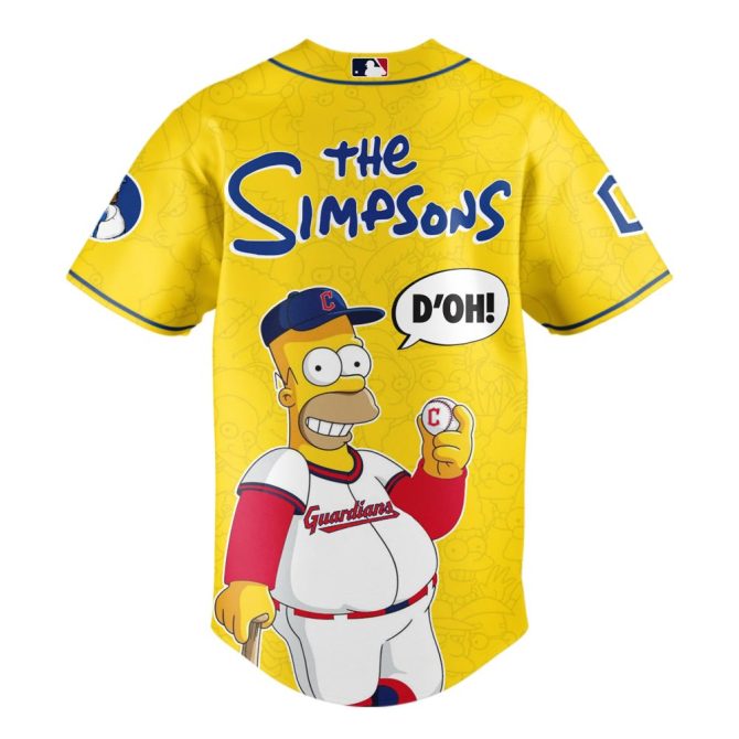Limited Edition Cleveland Guardians X The Simpsons Jersey – Iconic Homer Design, Perfect For Fans! - Image 3