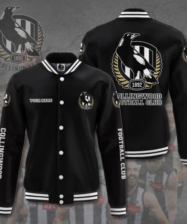 Collingwood Magpies Varsity Jacket - Customizable Name, Premium Quality