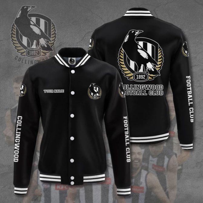 Collingwood Magpies Varsity Jacket - Customizable Name, Premium Quality