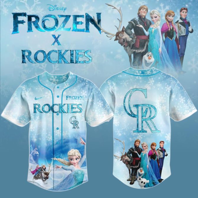 Frozen Rockies Baseball Jersey - Disney Collaboration For Kids & Adults