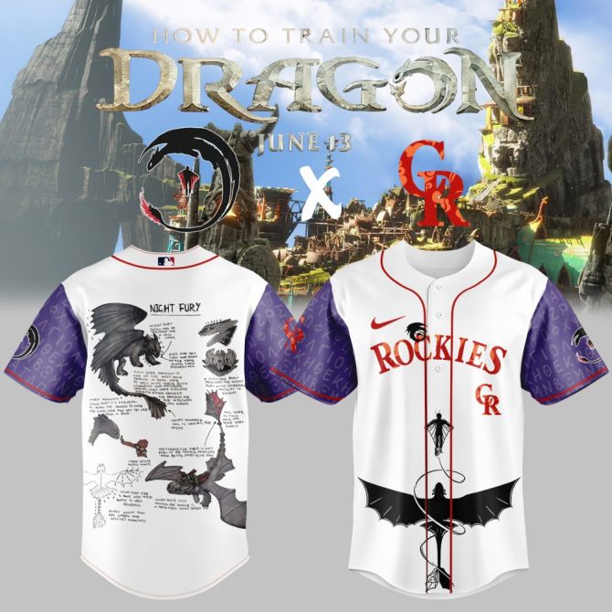 Limited Edition How To Train Your Dragon X Rockies Baseball Jersey - Unique Design For Fans!