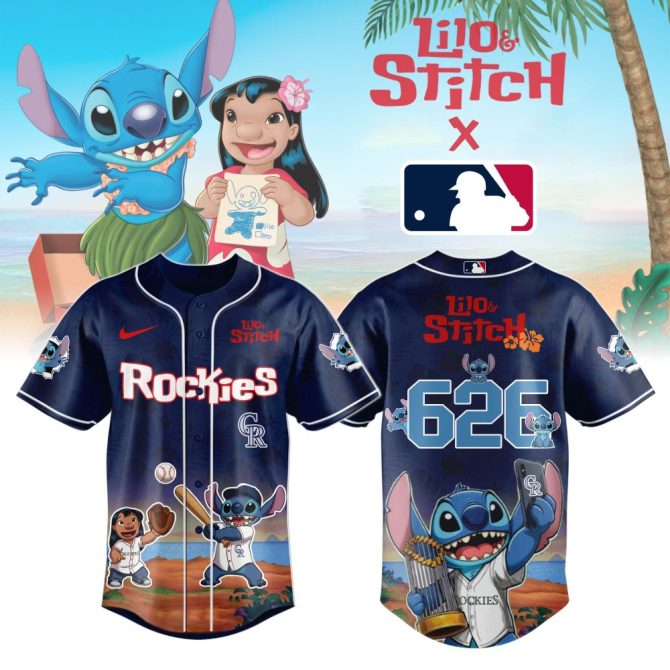 Lilo & Stitch X Mlb Rockies Jersey – Limited Edition Stitch Baseball Gear