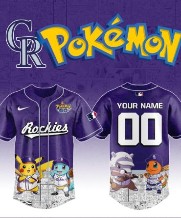 Custom Pokémon X Rockies Baseball Jersey - Personalized Name & Number, Limited Edition