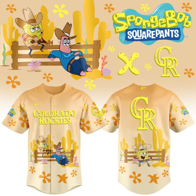 Exclusive Spongebob X Rockies Baseball Jersey – Limited Edition Fan Gear!