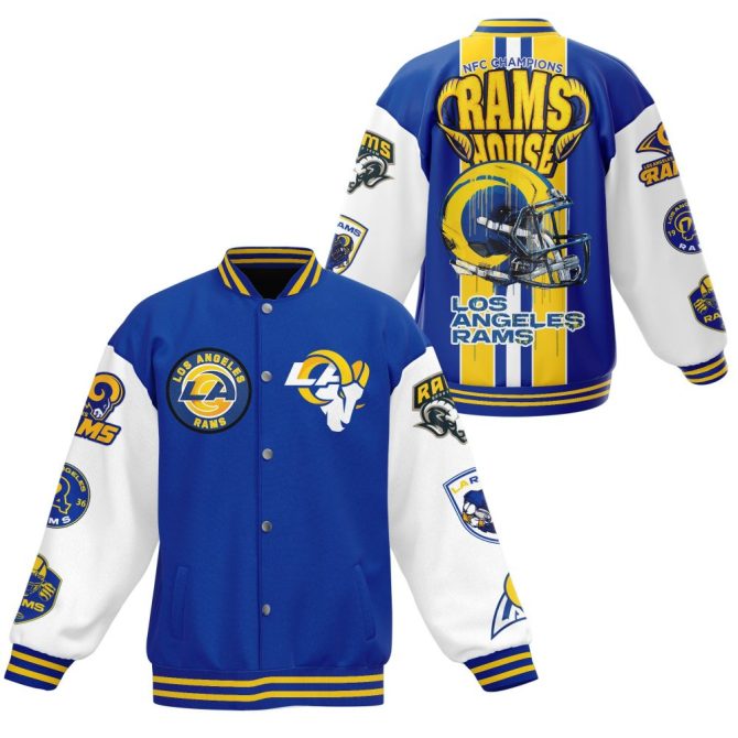 Los Angeles Rams Nfc Champions Varsity Jacket - Bold Blue & White Fan Gear
