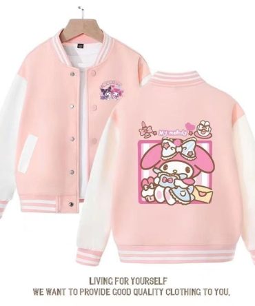Adorable Pink My Melody Varsity Jacket - Cute Kawaii Anime Style For Girls