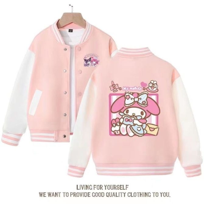 Adorable Pink My Melody Varsity Jacket - Cute Kawaii Anime Style For Girls