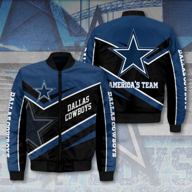 Dallas Cowboys Bomber Jacket - Stylish Blue And Black Fan Apparel For America'S Team
