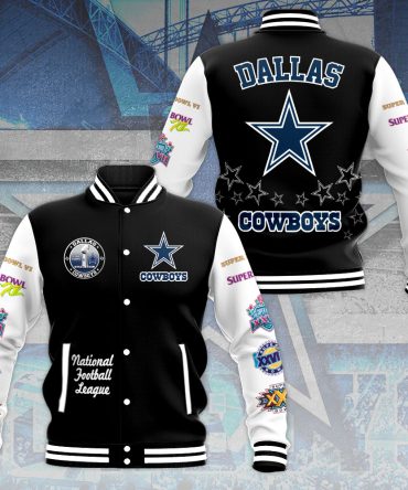 Dallas Cowboys Super Bowl Varsity Jacket - Official Nfl Fan Gear, Unisex, Limited Edition