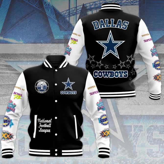 Dallas Cowboys Super Bowl Varsity Jacket - Official Nfl Fan Gear, Unisex, Limited Edition