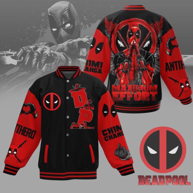 Limited Edition Deadpool Varsity Jacket - Maximum Effort Design For Marvel Fans