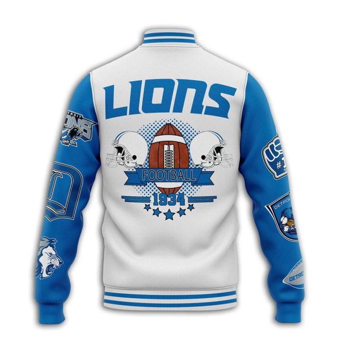Customizable Lions Varsity Jacket - Personalized Football Fan Gear, Perfect Gift! - Image 3