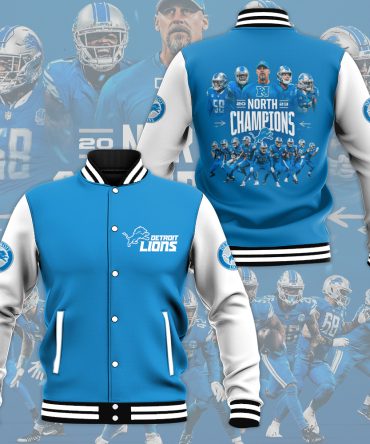 Detroit Lions Varsity Jacket - 2023 Nfc North Champions Edition - Fan Gear For True Supporters