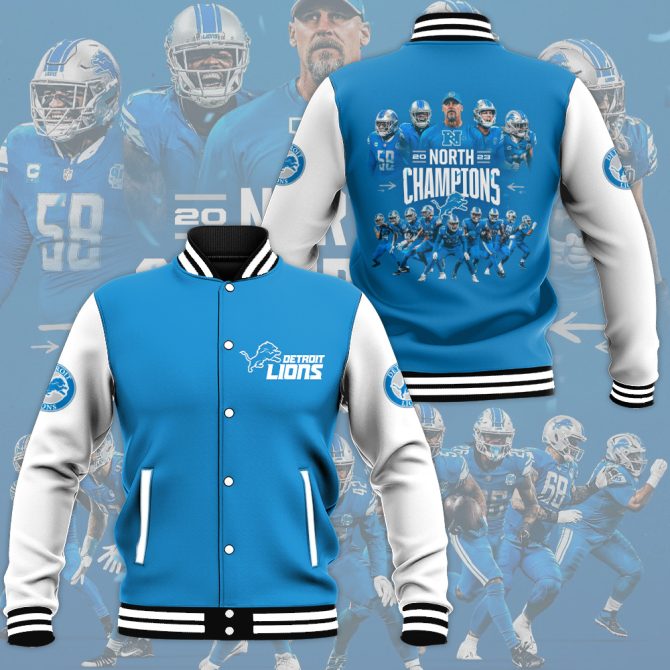 Detroit Lions Varsity Jacket - 2023 Nfc North Champions Edition - Fan Gear For True Supporters