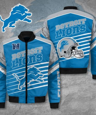 Detroit Lions Bomber Jacket - Official Nfl Fan Gear , Unisex Varsity Style