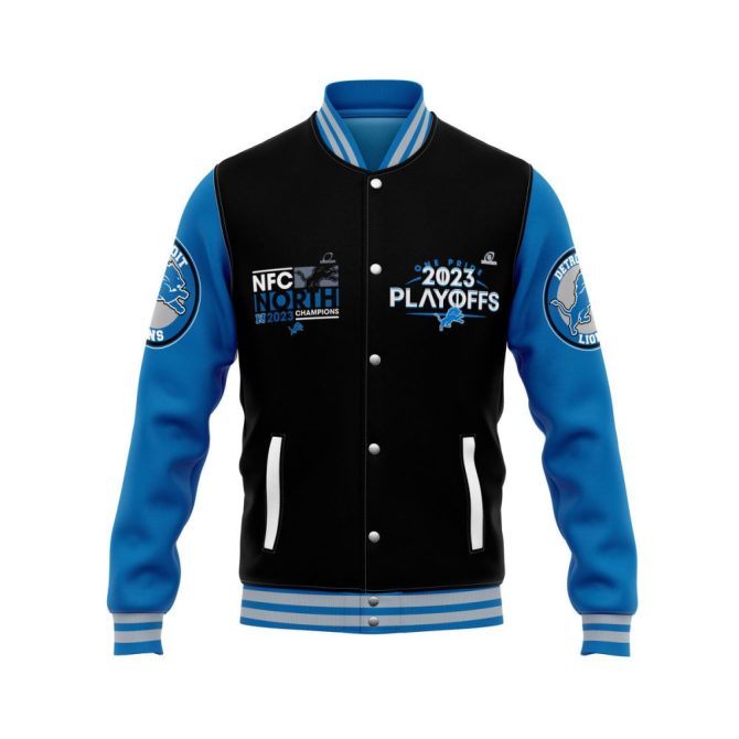 Detroit Lions 2023 Playoffs Varsity Jacket - Nfc North Champs Edition - Image 3