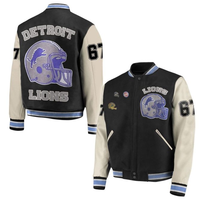 Detroit Lions Varsity Jacket - Premium Nfl Team Apparel, Iconic Design