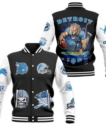 Detroit Lions Varsity Jacket - Bold Graphic Design, Perfect For Fans & Gamers