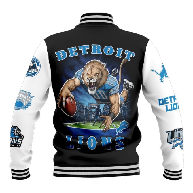 Detroit Lions Varsity Jacket - Bold Graphic Design, Perfect For Fans & Gamers - Image 2