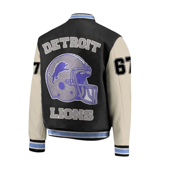 Detroit Lions Varsity Jacket - Premium Nfl Team Apparel, Iconic Design - Image 3