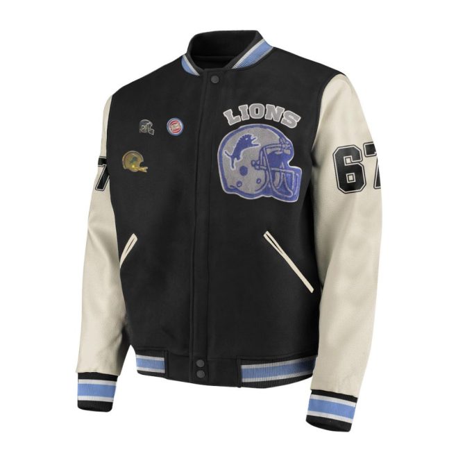 Detroit Lions Varsity Jacket - Premium Nfl Team Apparel, Iconic Design - Image 2