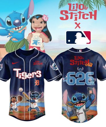 Limited Edition Lilo & Stitch X Mlb Tigers Jersey – Perfect Gift For Disney Fans!