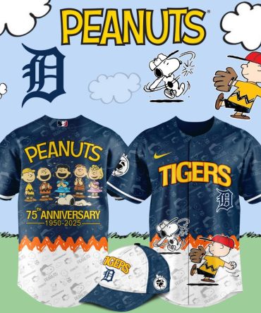 Celebrate 75 Years Of Peanuts With Exclusive Tigers Baseball Jersey & Cap Set - Limited Edition!